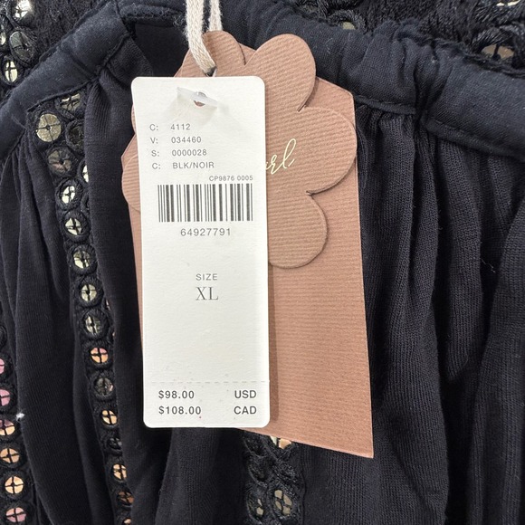 Anthropologie Forever‎ That Girl V-Neck Sequin Embellished Tank Black XL - Picture 11 of 14